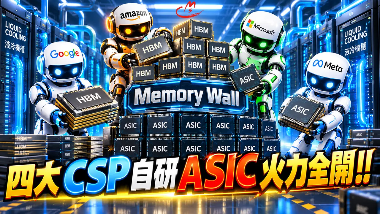 四大 CSP 自研 ASIC 火力全開!為突破記憶體牆，搶進液冷散熱機櫃 !
