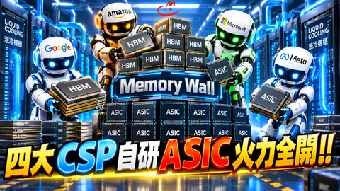 四大 CSP 自研 ASIC 火力全開!為突破記憶體牆，搶進液冷散熱機櫃 !