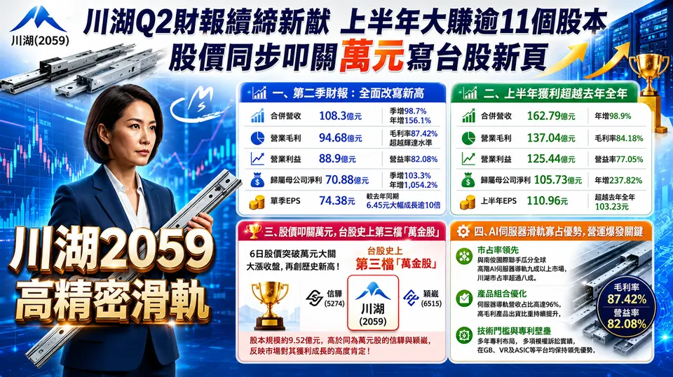 川湖賺逾11股本!飆破萬元大關!登頂新科股后!