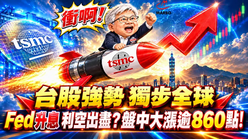 Fed升息利空出盡 ? 台積電(2330)領軍台股反攻！盤中一度大漲逾860點！