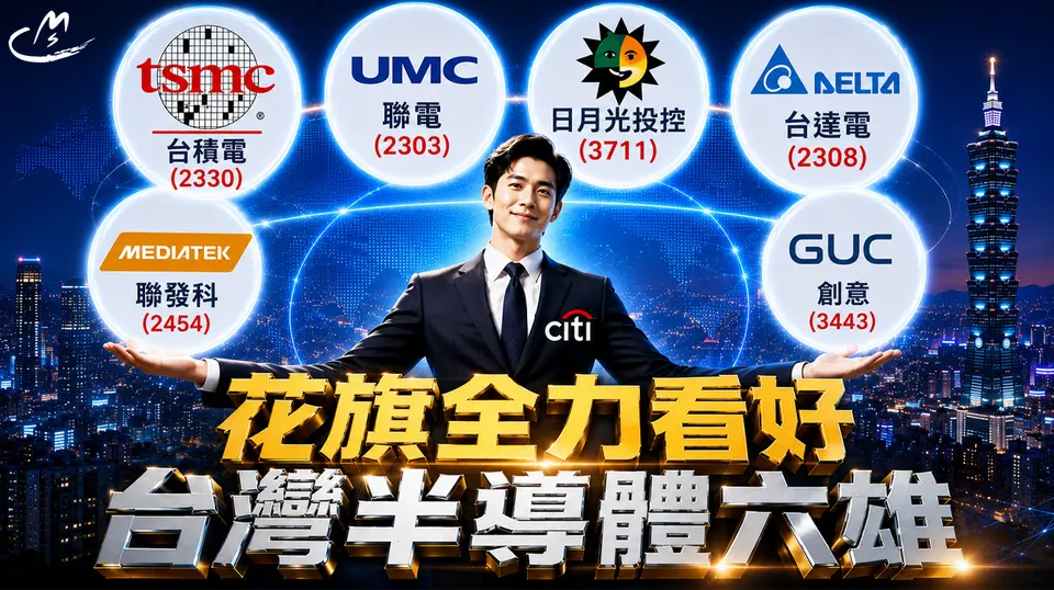 花旗力挺看好台灣「半導體六雄」!!