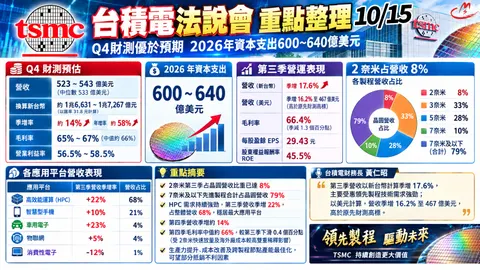 【2026年第三季台積電法說會快訊】 : Q3獲利創新高 ! AI強勁動能引領成長，未來3年擴大投資 !
