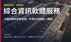 綜合資訊軟體服務產業報告：大盤回檔中逆勢走強，外資五日買超1.3萬張