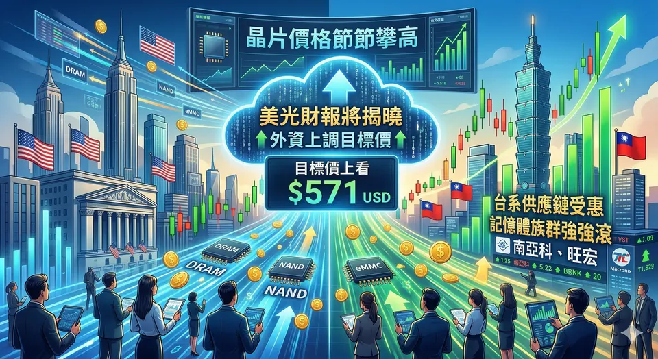 美光財報前夕外資喊進571美元！台系記憶體雙雄迎強勁多頭